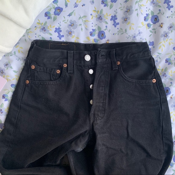 SOLD black vintage levis straight leg jeans - Picture 1 of 5